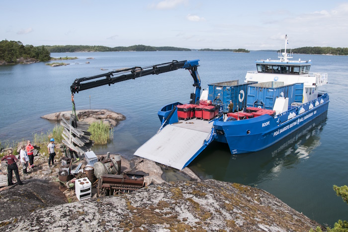 Kuva: Pidä Saaristo Siistinä ry. Lounais-Suomen Jätehuollon ja Pidä Saaristo Siistinä ry:n perinteinen saariston romunkeräys suuntaa tänä vuonna Naantalin ja Paraisten saaristoon.