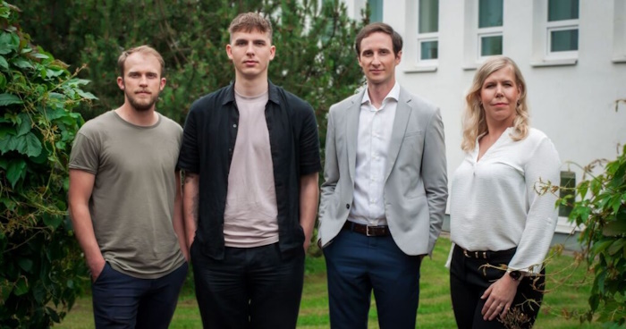 Kuva: Jälle Technologies. Jälle Technologiesin Reio Praats, Martin Jantson, Erki Ani ja Kerli Liivand pääsevät rahoituskierroksen turvin laajentamaan startupin koetuotantoa ja skaalaamaan sen prosesseja. 