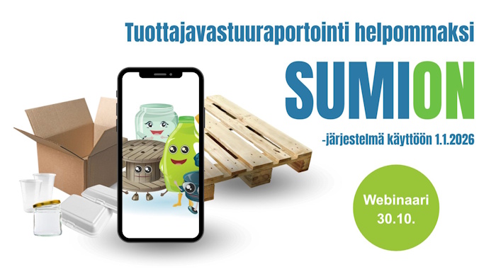 Kuva: SumiOn-raportointijärjestelmä suoraviivaistaa ja helpottaa pakkaustietojen raportointia.