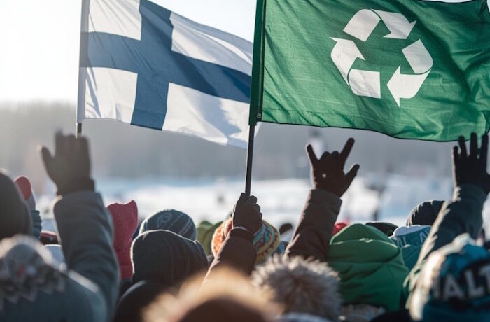 Kuva: Suomen Pakkauskierrätys Rinki Oy. Olympiahuumassa voi nostaa myös kierrätyksen lippua korkealle.