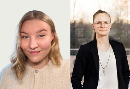 Kuva: SBB. Olivia Korkeela ja Anna Virolainen-Hynnä ovat biokierron asiantuntijoita. He työskentelevät Suomen Biokierto ja Biokaasu ry:ssä.
