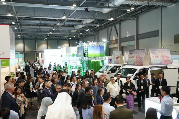 Kuva: Messe Frankfurt ja HKTDC. Sähköajoneuvot ja uuden energian ajoneuvot ovat valokeilassa lokakuussa 2026 järjestettävässä Eco Expo Asia -tapahtumassa. Myös kiertotaloudelle ja jätehuollolle on tapahtumassa omat teemansa.